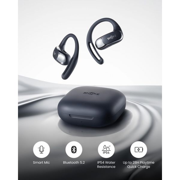 Shokz OpenFit Air Open-Ear True Wireless Earbuds Black