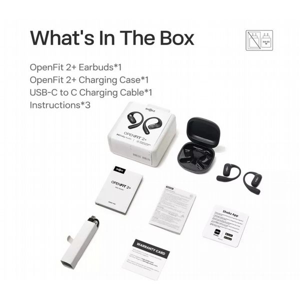 Shokz OpenFit 2+ Black Open-ear true wireless headphones with Dolby Audio