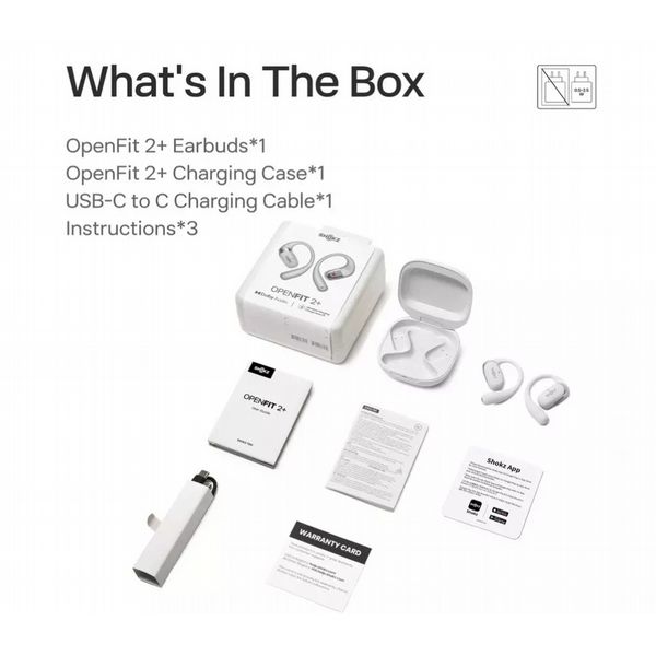 Shokz OpenFit 2+ Grey Open-ear true wireless headphones with Dolby Audio