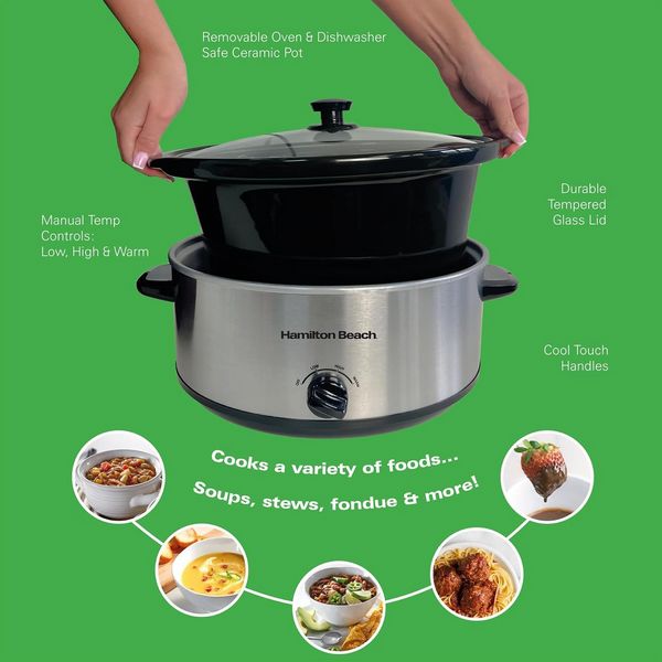 Hamilton Beach 6.5L Slow Cooker Silver Open Box